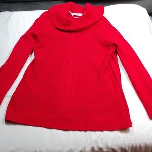 Calvin Klein Women's Red Cable Knit Sweater Size Large